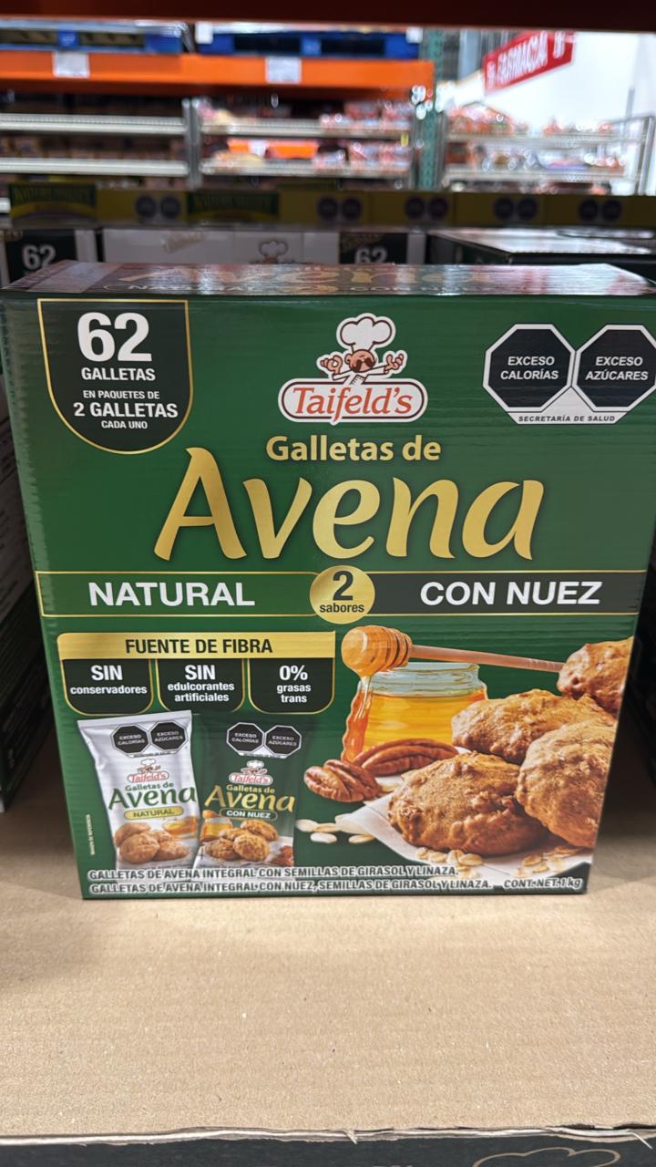 Galletas de avena 62 piezas (natural y con nuez)