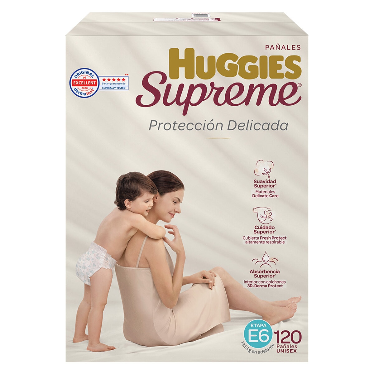 Huggies Supreme Panales Etapa 6 Unisex 120 pzas