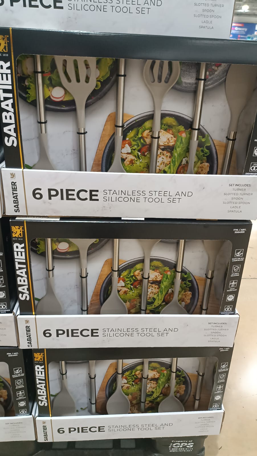 Set de herramientas de cocina 6 piezas acero inoxidable y silicona